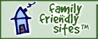 A child's drawing of a house and the words Family Friendly